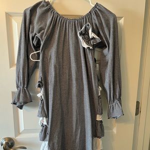 Pixie Girl by Vicki Sigg Black and White Tunic with White Leggings Size 10